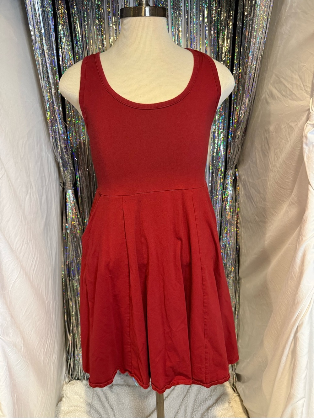 torrid Red Sleeveless Scoop Neck Fit-and-Flare Dress